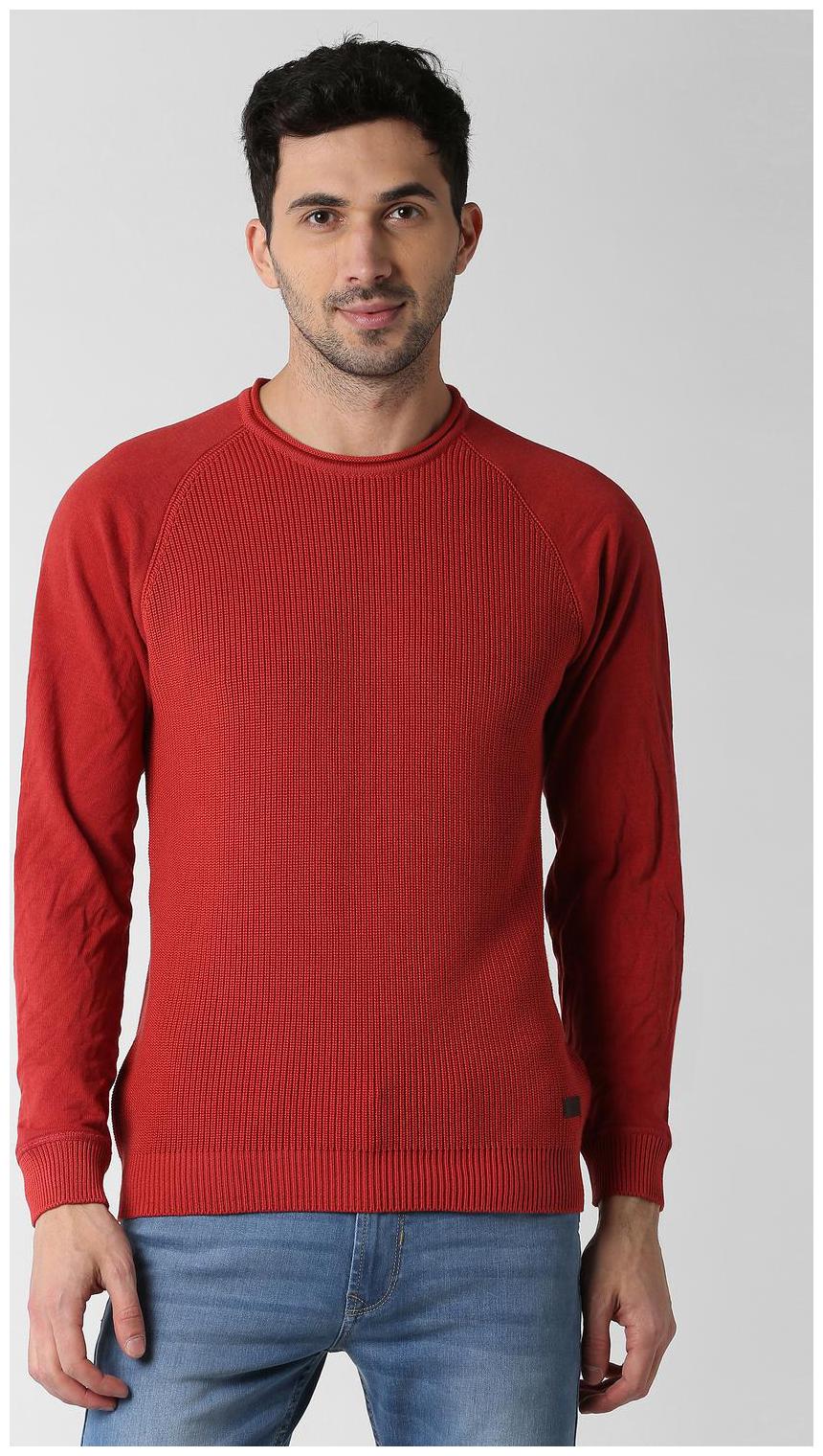 

Peter England Men Red Round neck Sweatshirt