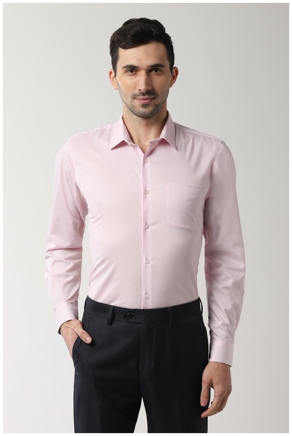 

Peter England Men Slim fit Formal Shirt - Pink