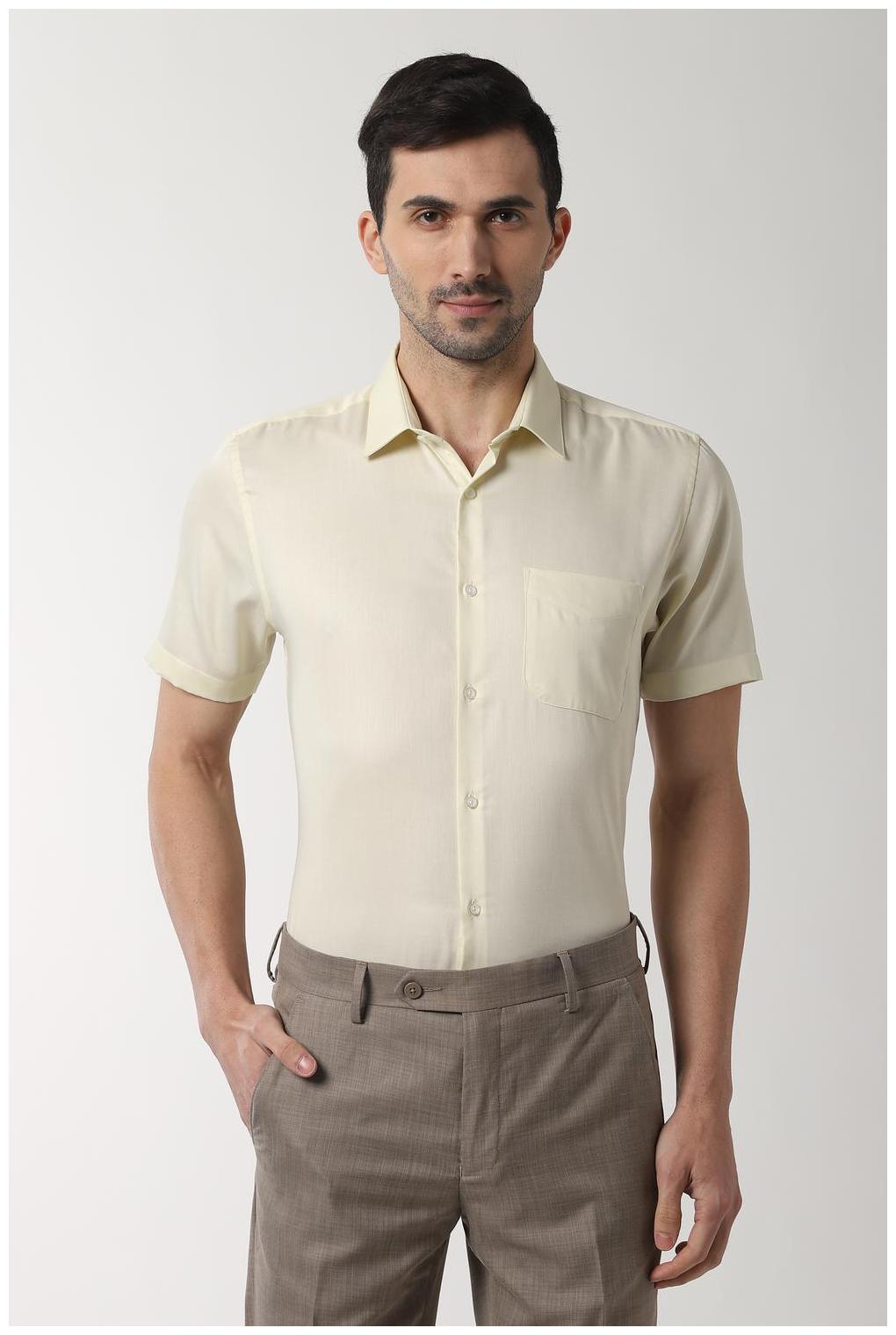 

Peter England Men Slim fit Formal Shirt - Beige
