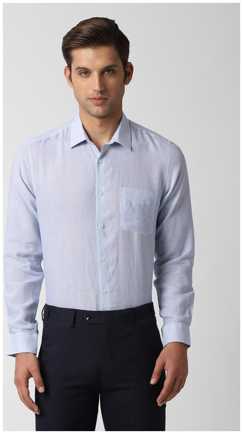 

Peter England Men Slim fit Formal Shirt - Blue