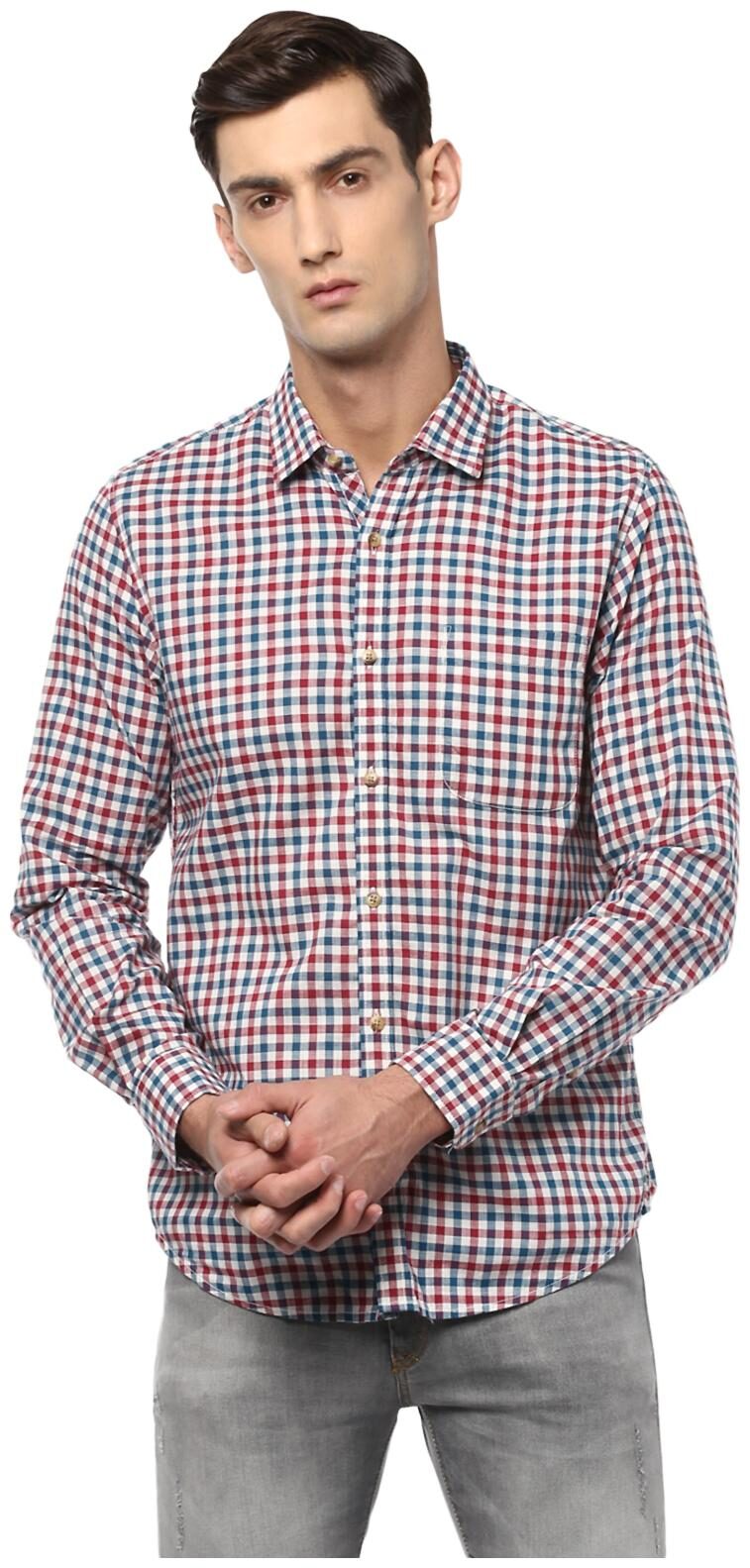 

Peter England Men Multi Checked Slim Fit Casual Shirt