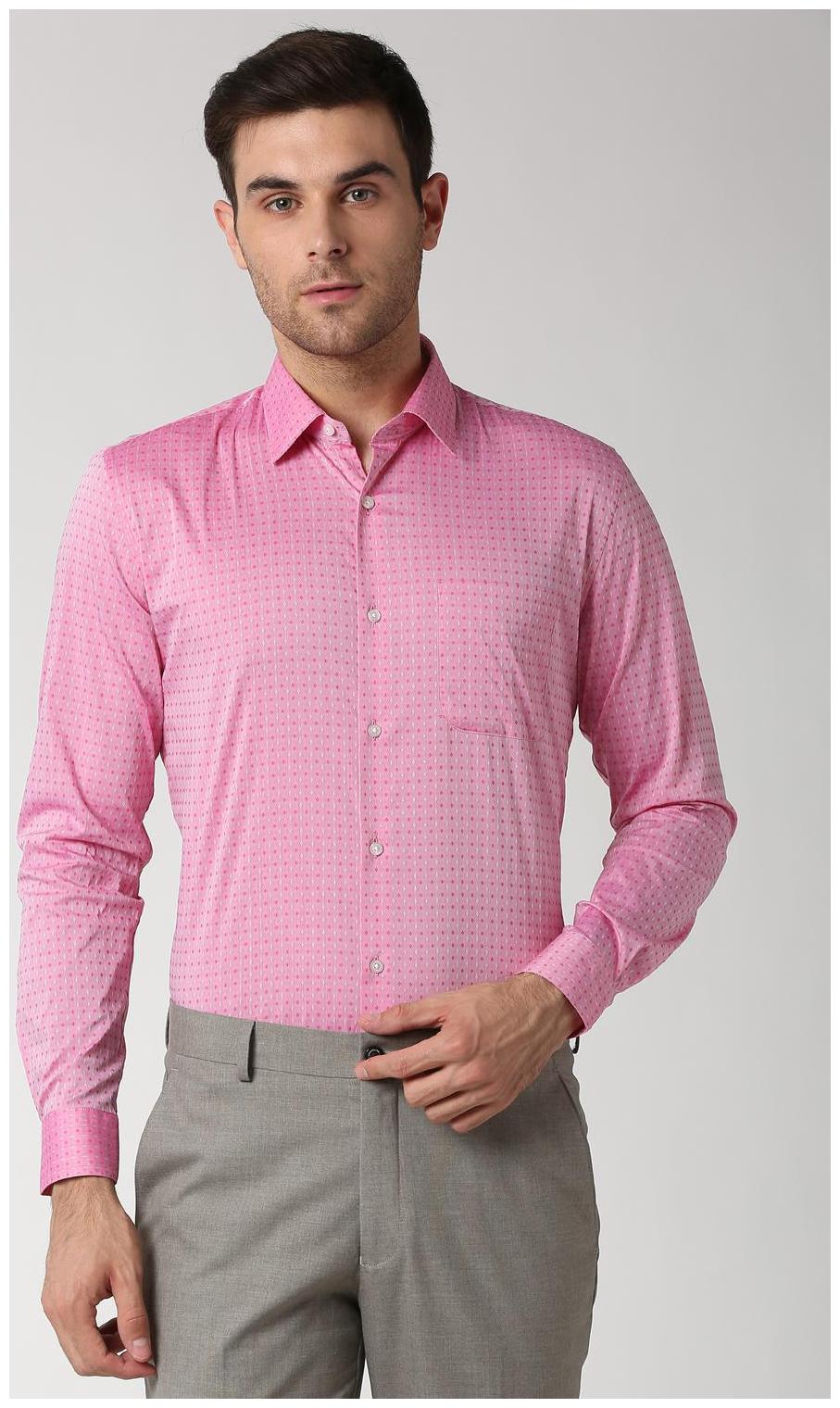 

Peter England Men Slim fit Formal Shirt - Pink