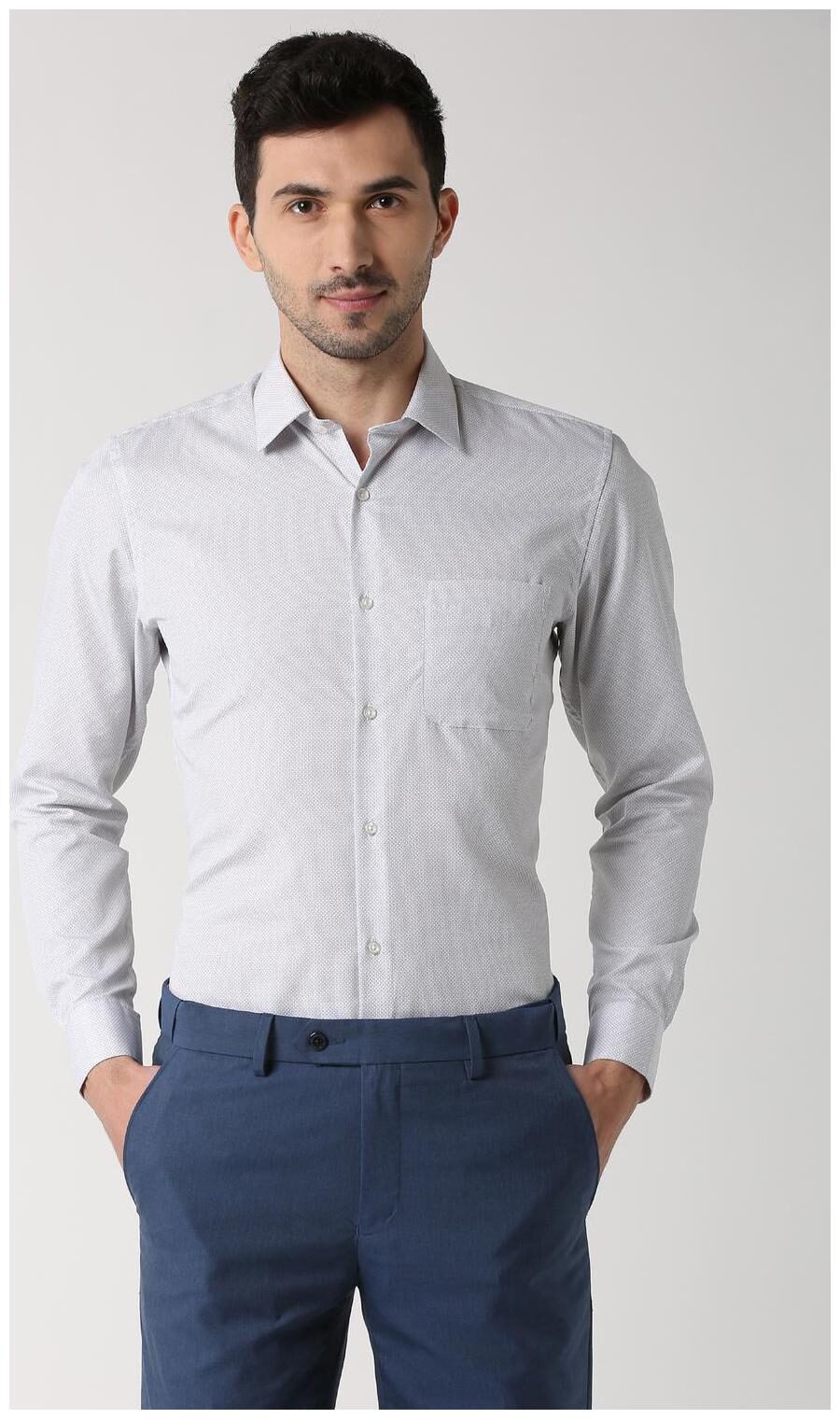 

Peter England Men Slim fit Formal Shirt - Grey