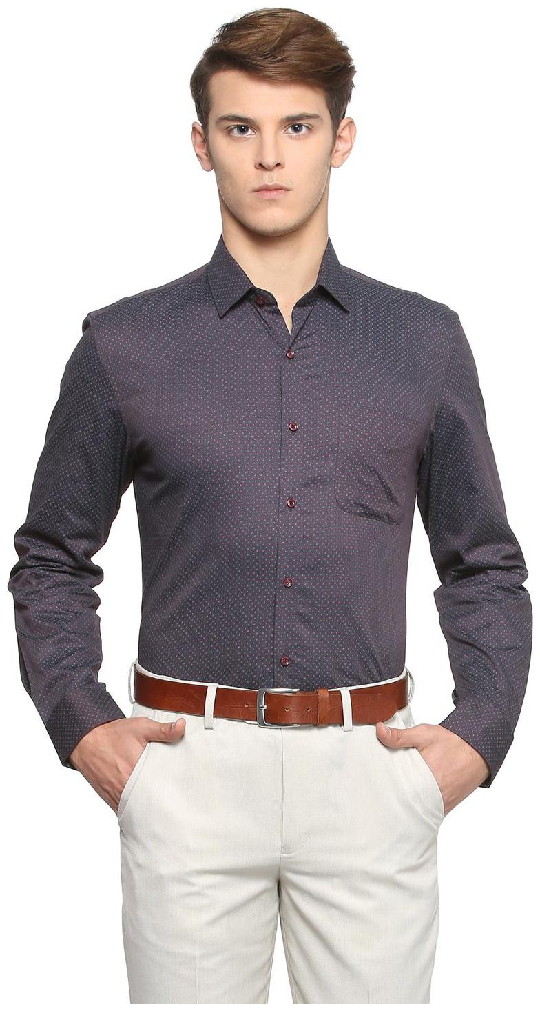 

Peter England Men Super slim fit Formal Shirt - Grey
