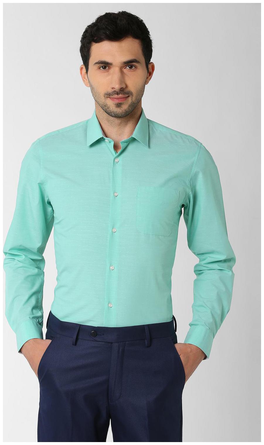 

Peter England Men Slim fit Formal Shirt - Green