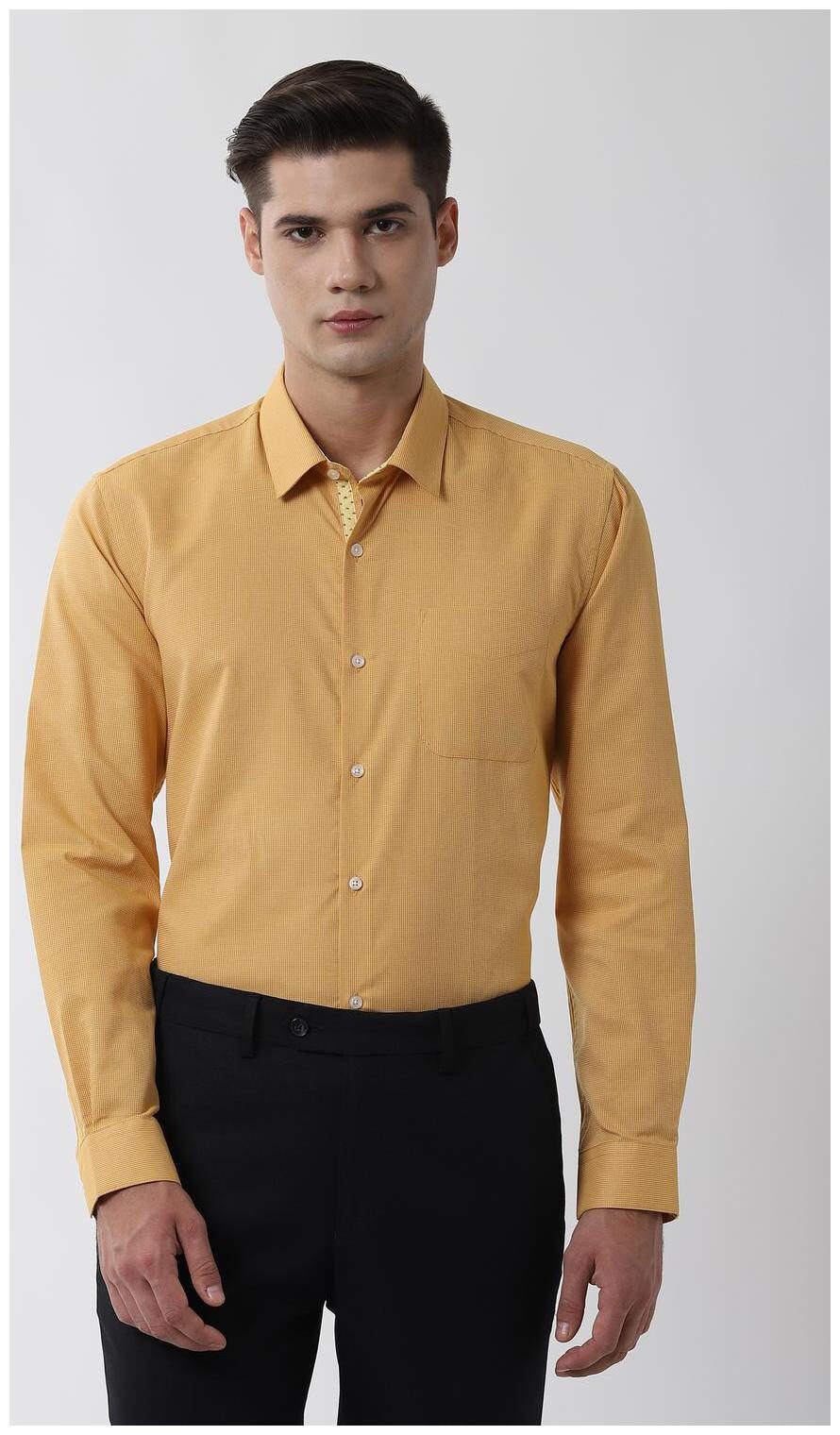 

Peter England Men Regular fit Formal Shirt - Yellow