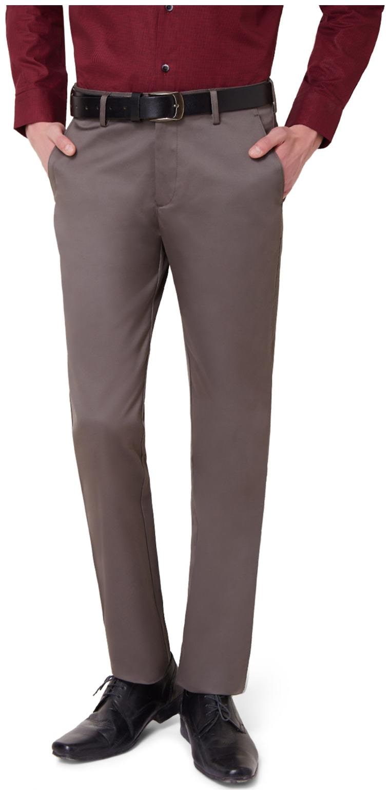 

Peter England Men Solid Regular Fit Formal Trouser - Brown