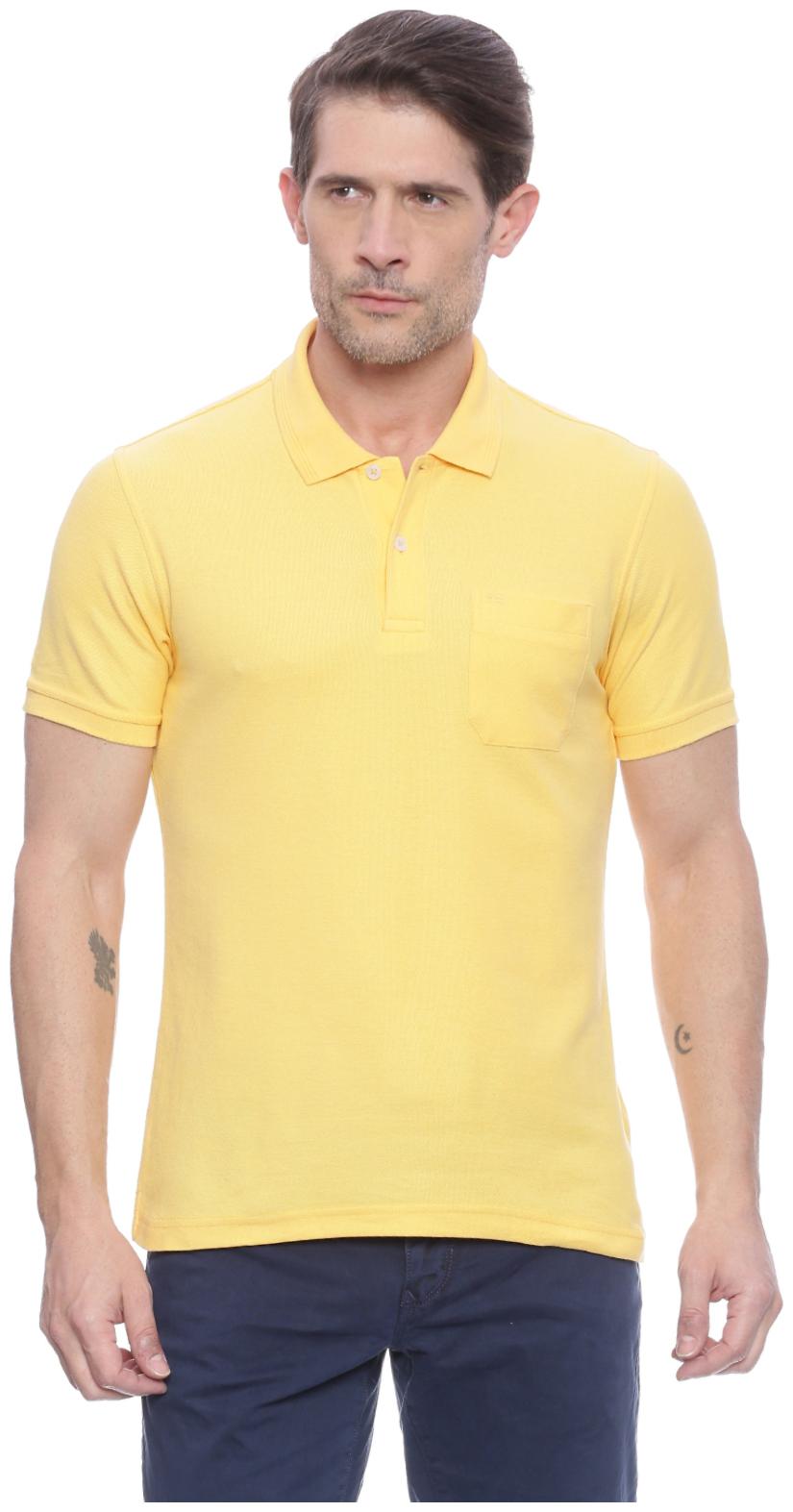 

Peter England Men Yellow Regular fit Cotton Blend Polo collar T-Shirt - Pack Of 1