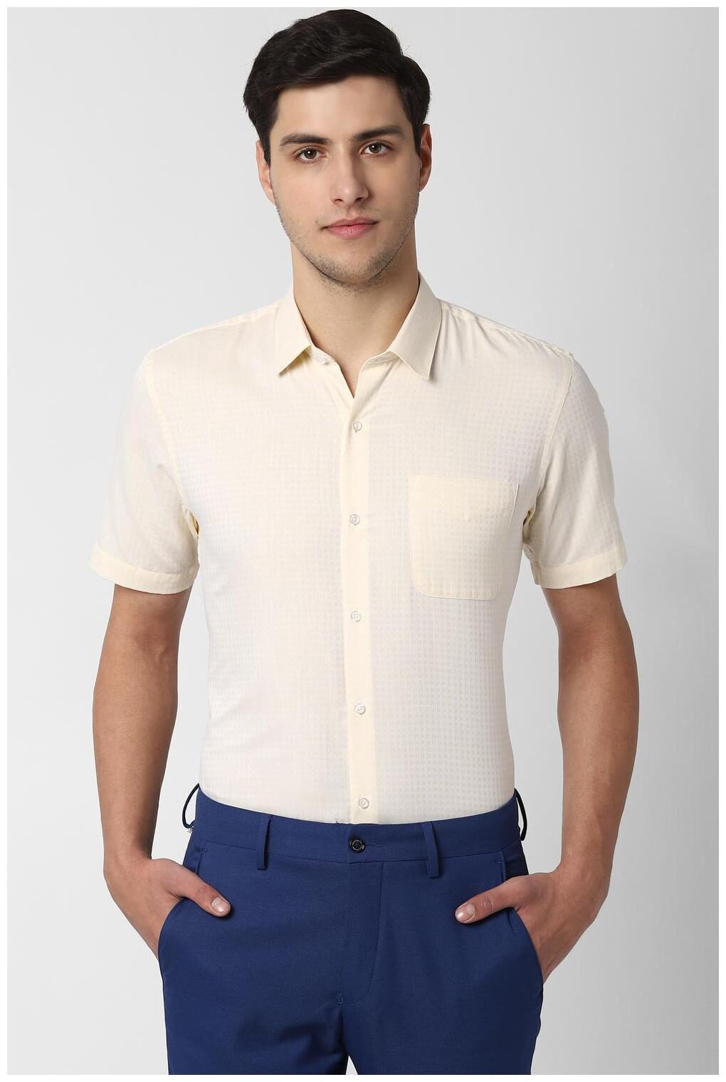 

Peter England Men Slim fit Formal Shirt - Yellow
