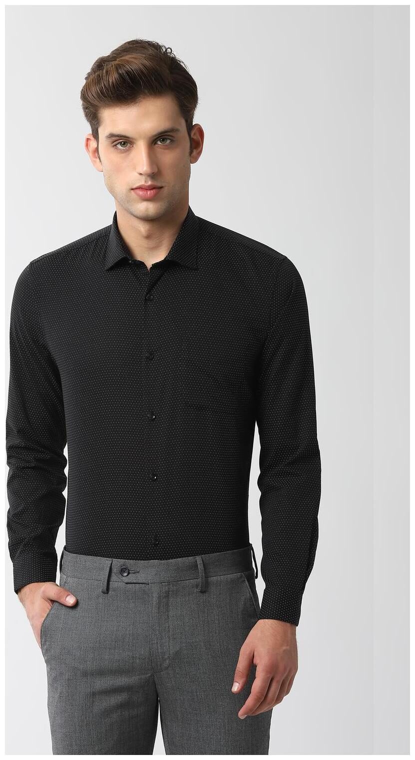 

Peter England Men Slim fit Formal Shirt - Black