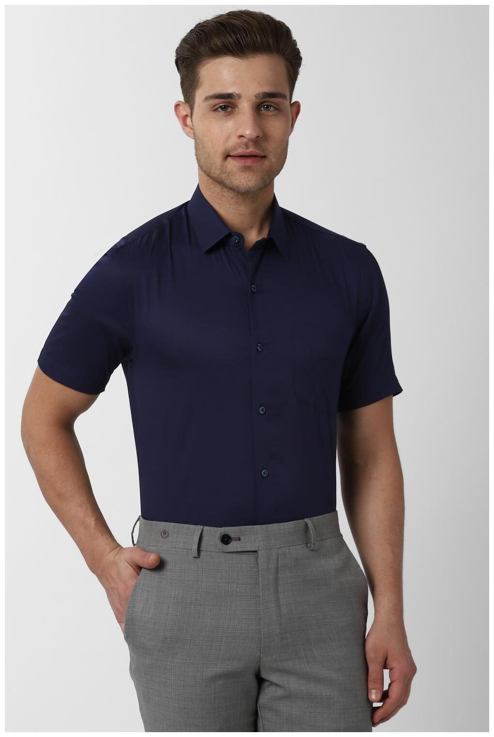 

Peter England Men Slim fit Formal Shirt - Navy blue