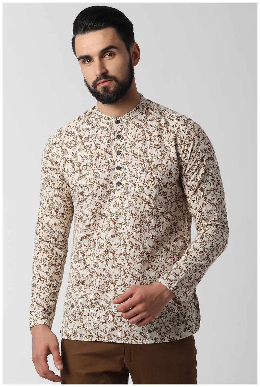 

Peter England Men Beige Slim Fit Kurta