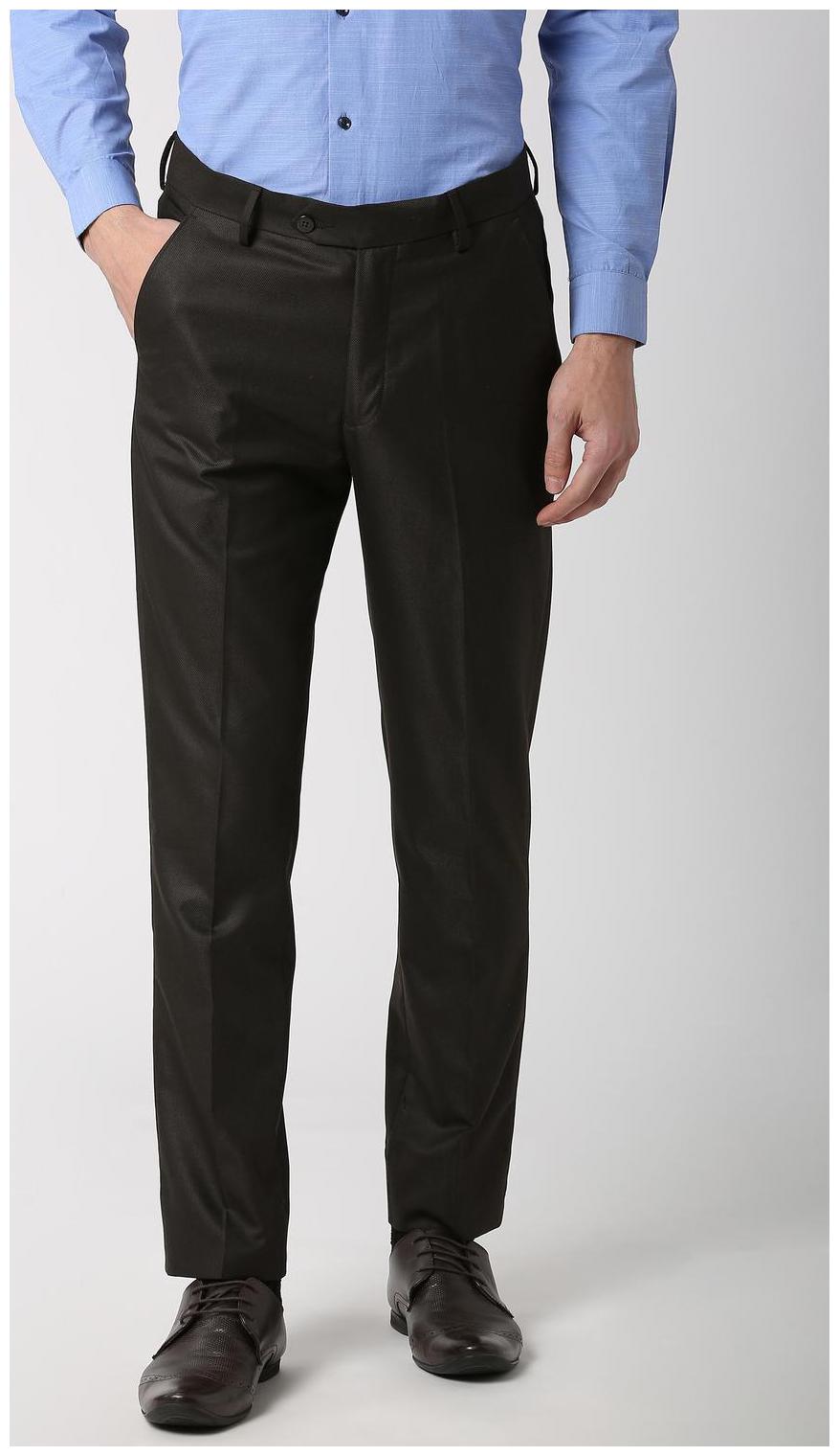 

Peter England Men Textured Slim Fit Formal Trouser - Black