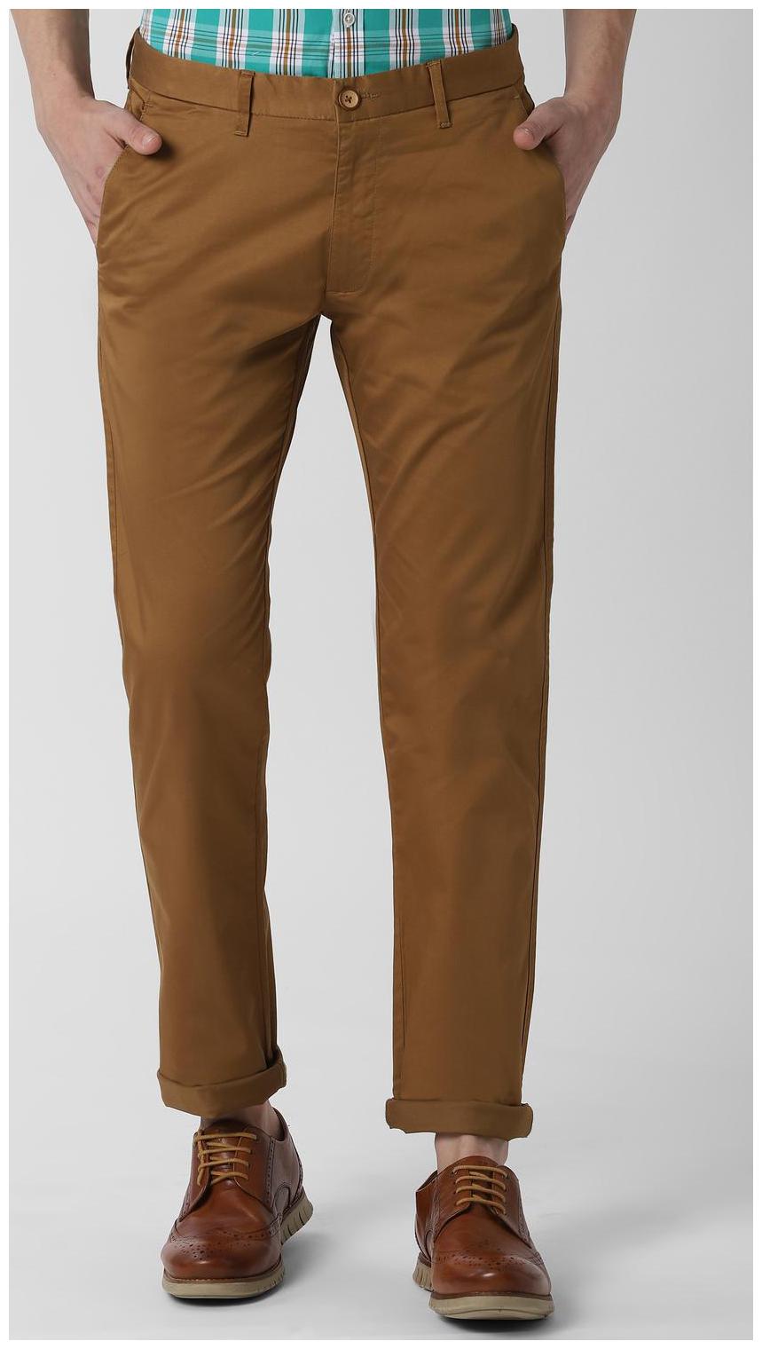 

Peter England Men Green Solid Slim fit Regular trousers