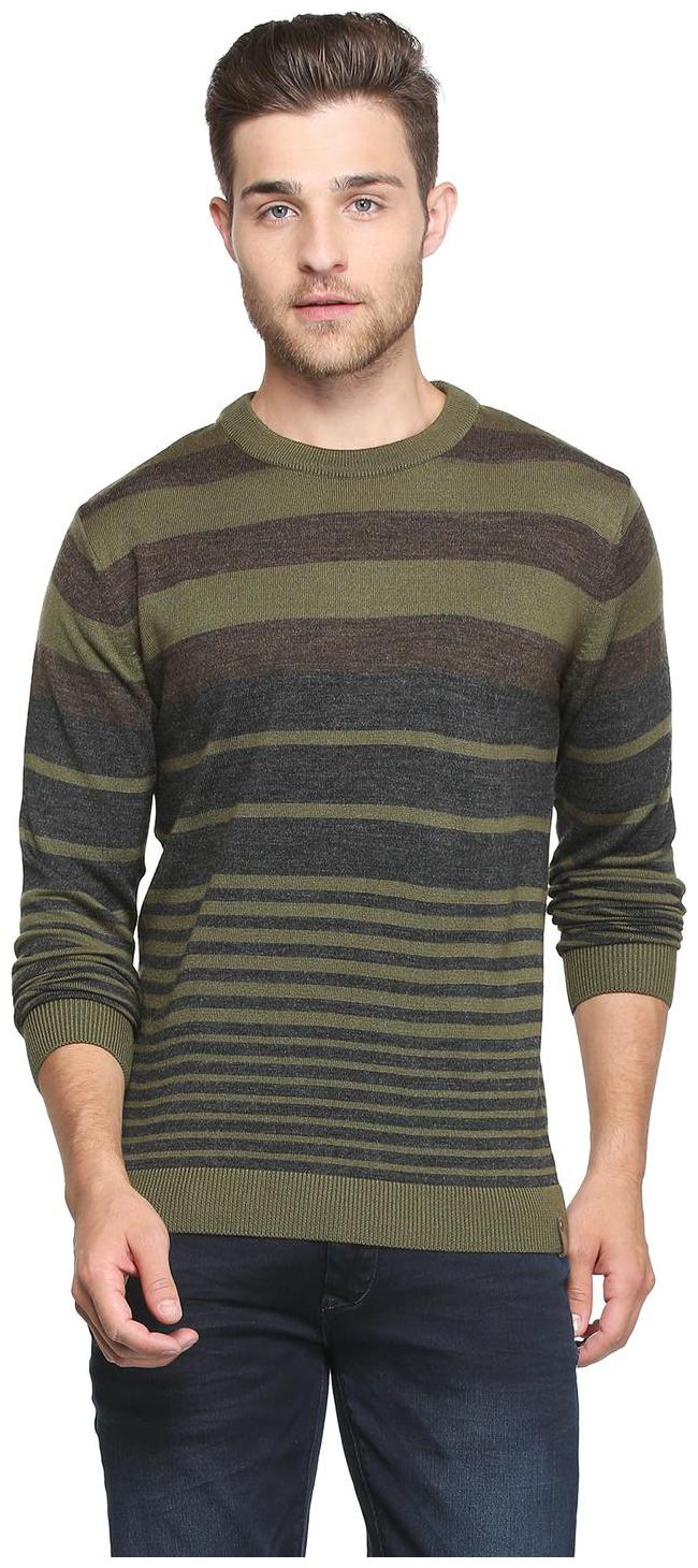 

Peter England Men Green Round neck Pullover