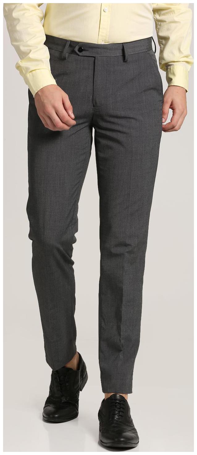 

Peter England Men Textured Slim Fit Formal Trouser - Grey