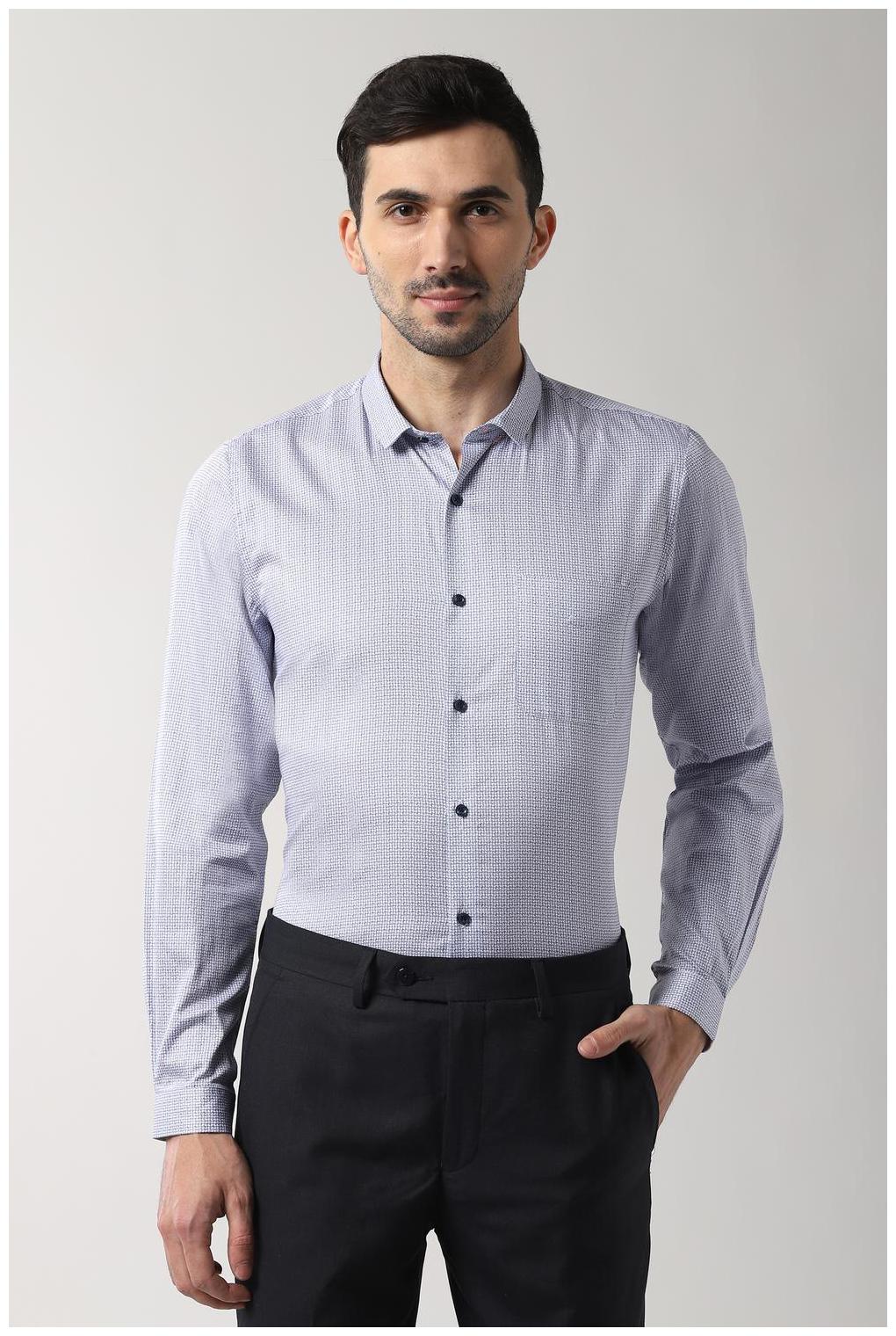 

Peter England Men Slim fit Formal Shirt - Blue