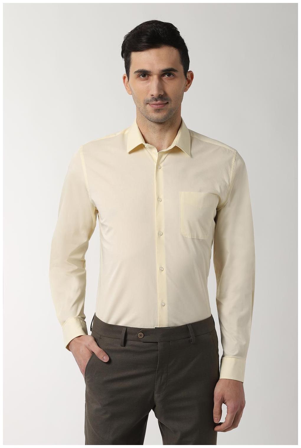 

Peter England Men Slim fit Formal Shirt - Yellow