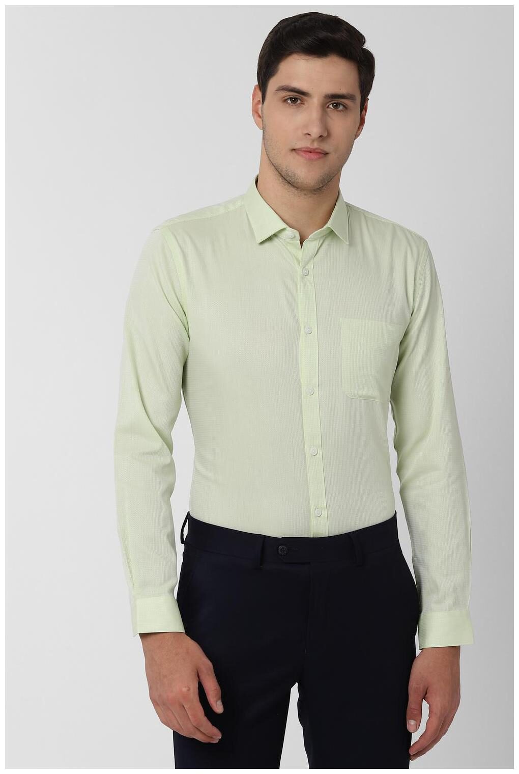 

Peter England Men Slim fit Formal Shirt - Green