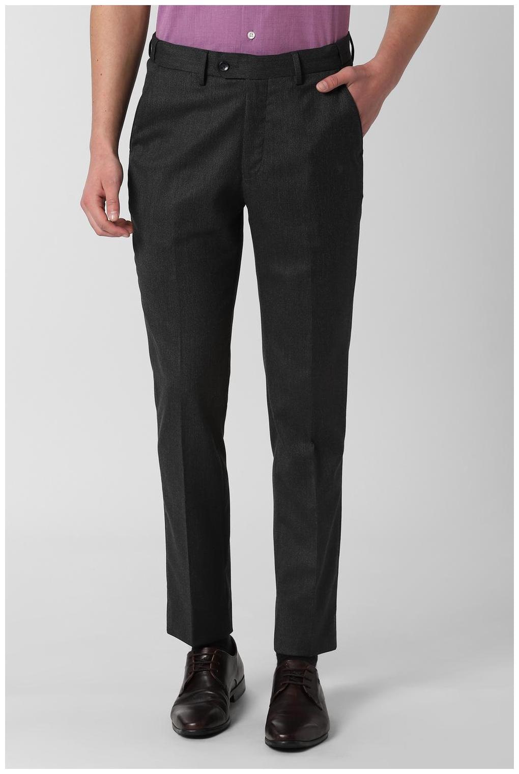 

Peter England Men Textured Slim Fit Formal Trouser - Grey