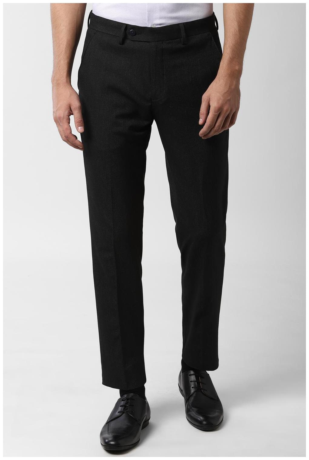 

Peter England Men Textured Slim Fit Formal Trouser - Black