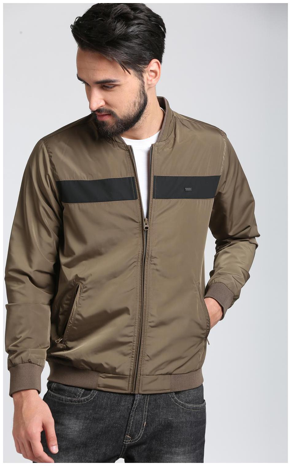 

Peter England Men Brown Solid Bomber jacket