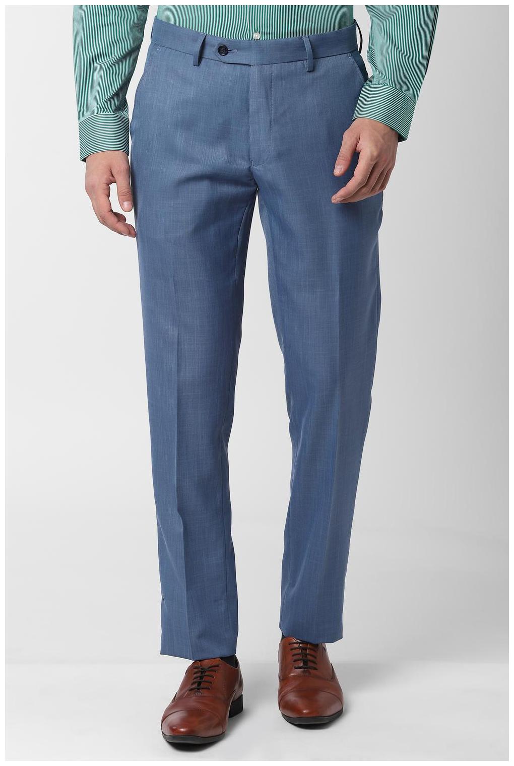 

Peter England Men Textured Slim Fit Formal Trouser - Blue