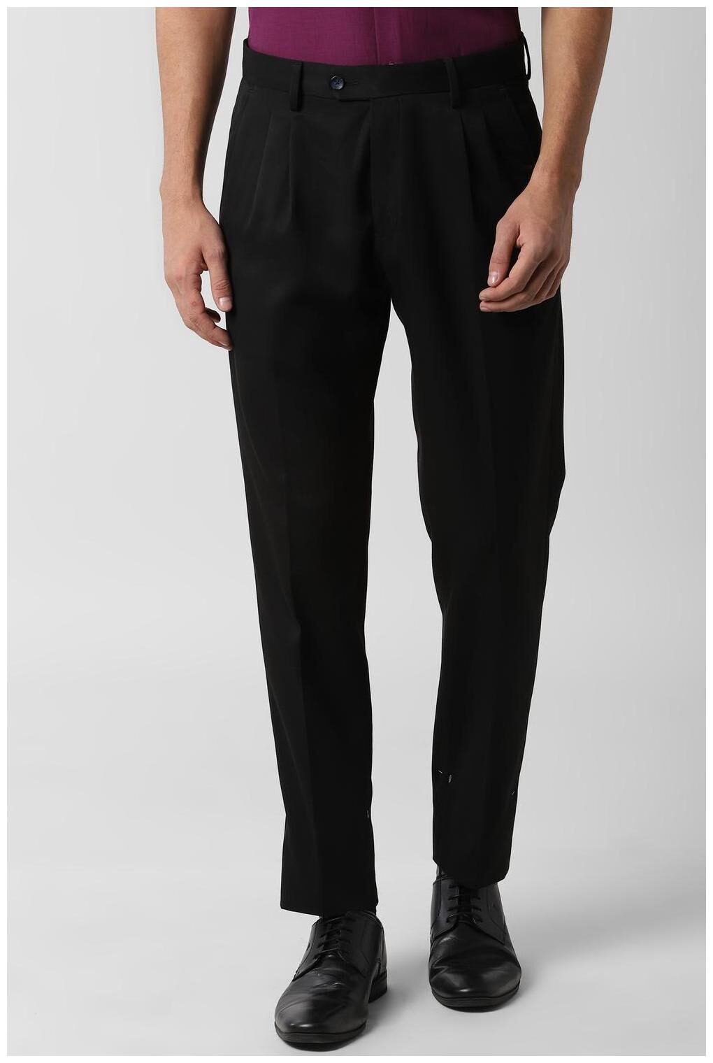 

Peter England Men Textured Slim Fit Formal Trouser - Black