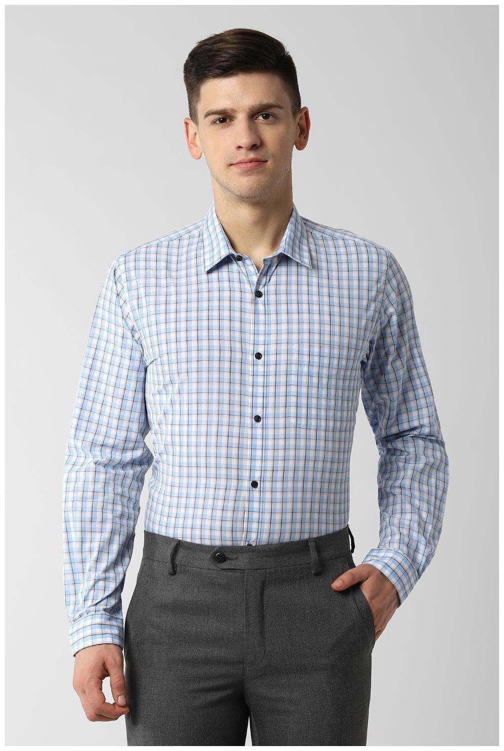 

Peter England Men Slim fit Formal Shirt - Blue