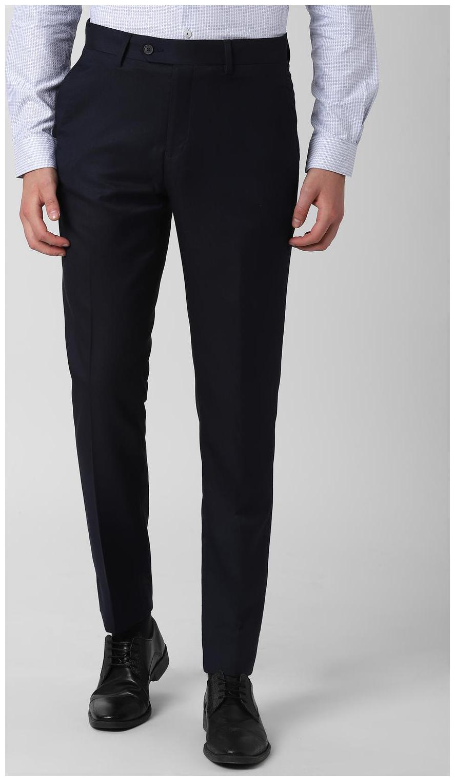 

Peter England Men Textured Slim Fit Formal Trouser - Blue