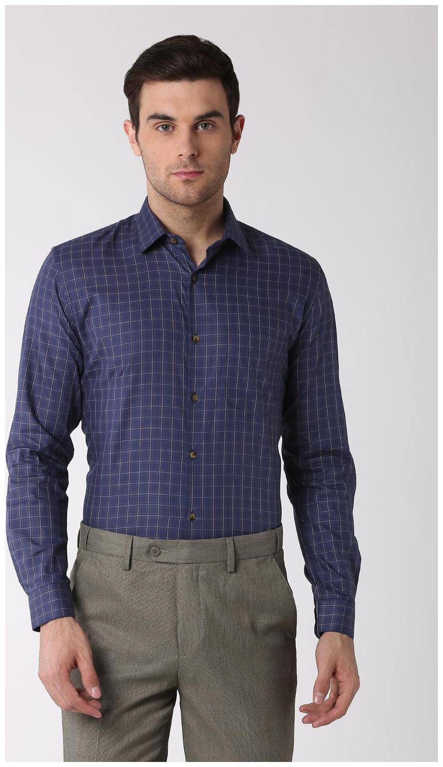 

Peter England Men Slim fit Formal Shirt - Blue