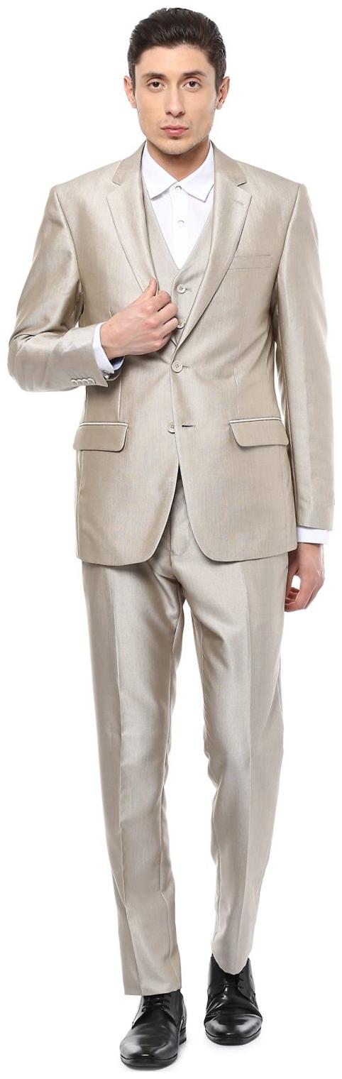 

Peter England Beige Three Piece Suit