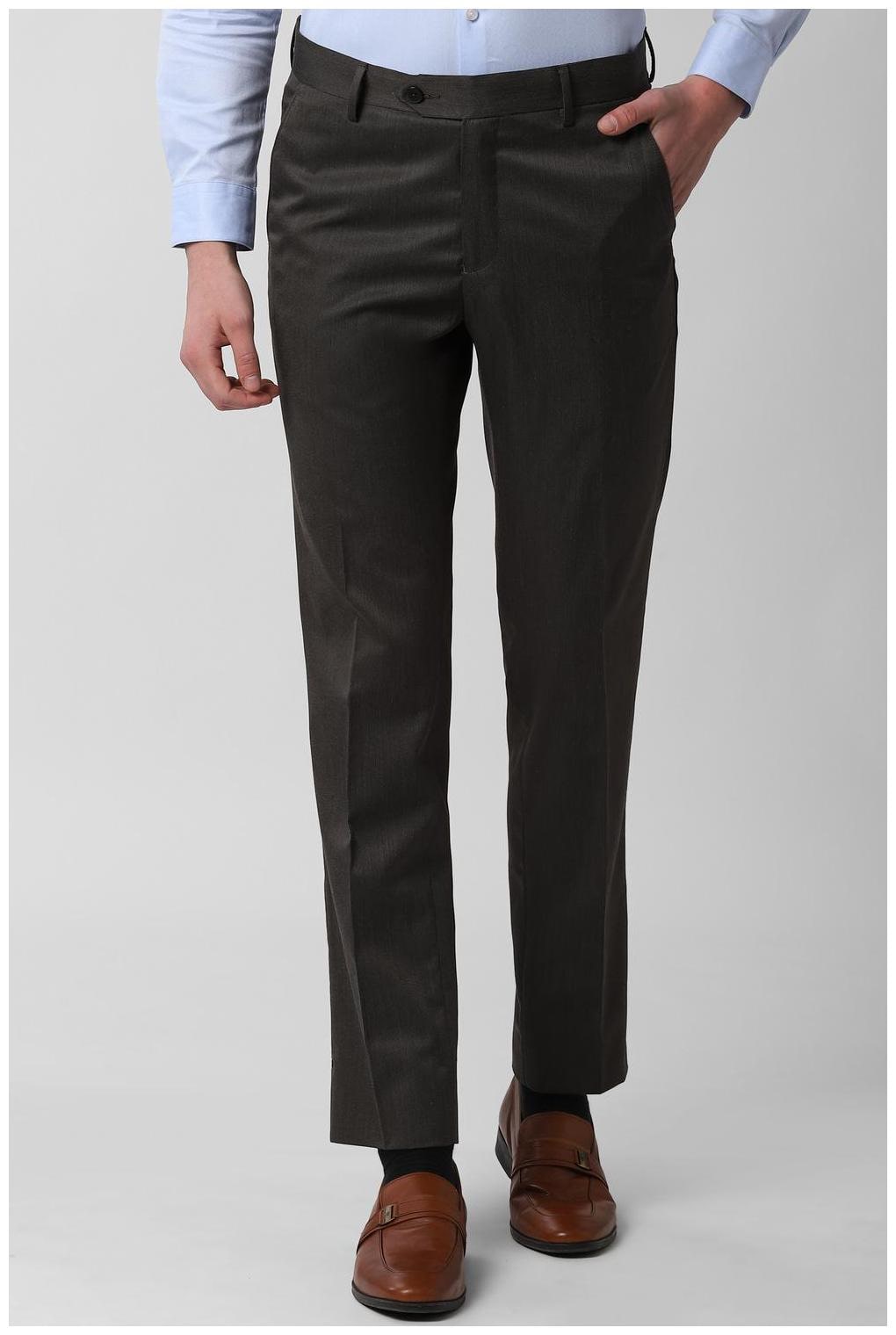 

Peter England Men Textured Slim Fit Formal Trouser - Brown