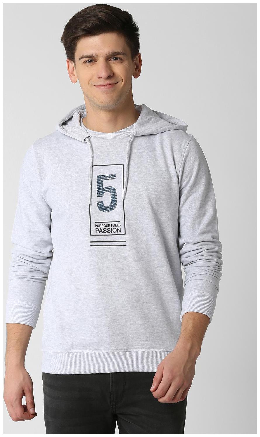 

Peter England Men Grey Hooded Sweatshirt