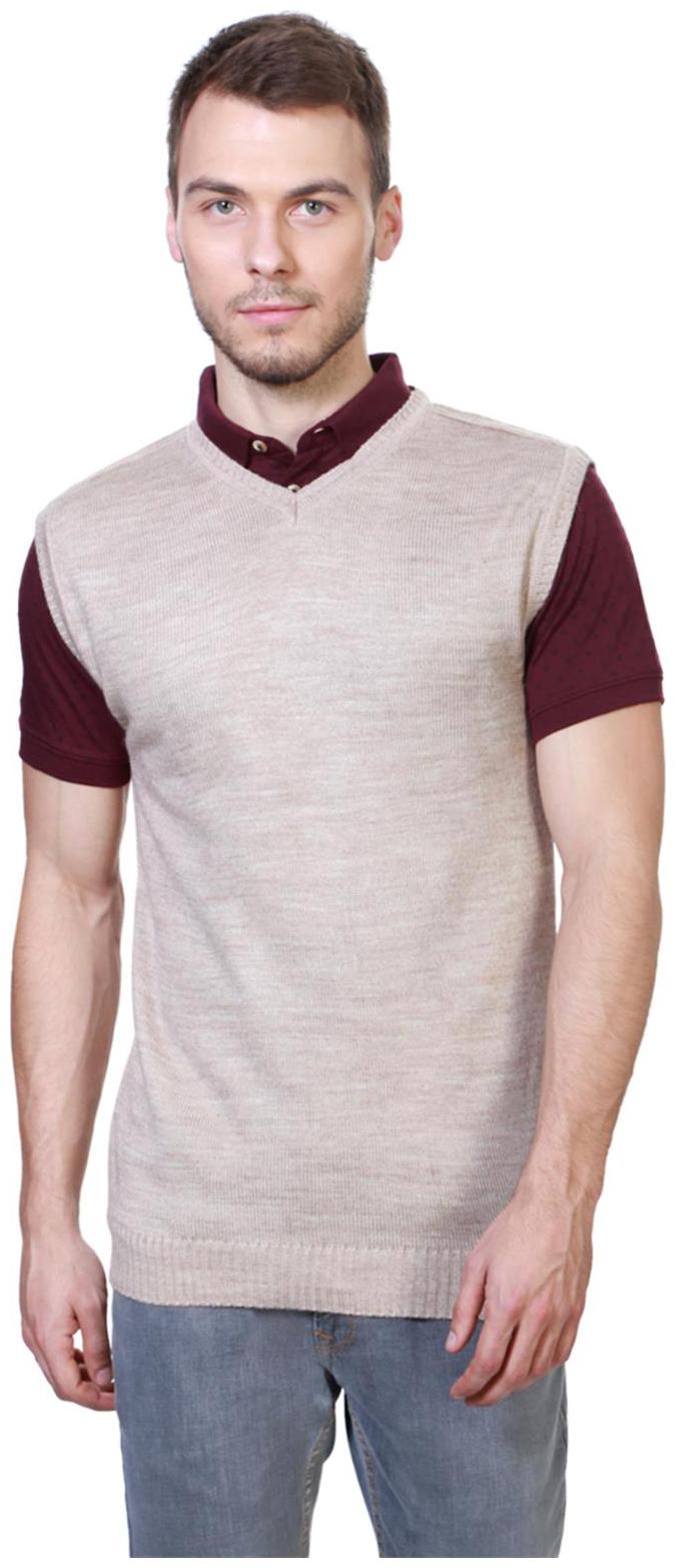 

Peter England Men Beige V neck Cardigan
