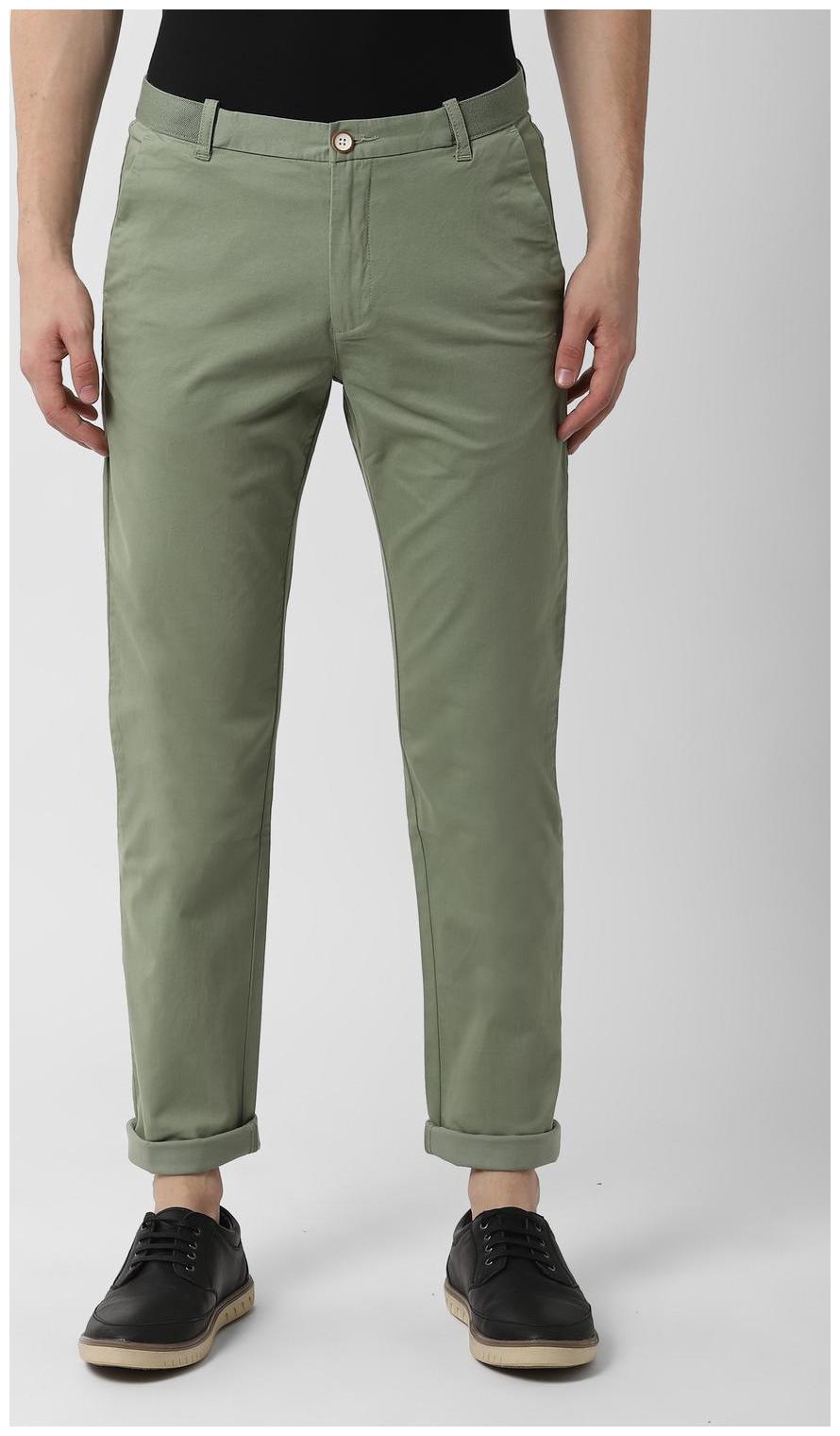 

Peter England Men CottonTRUE Trousers Green