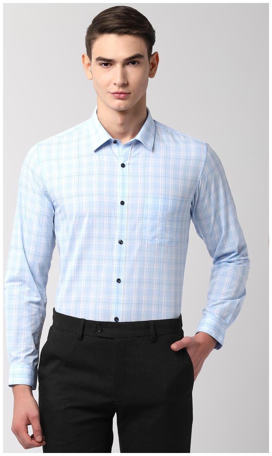 

Peter England Men Slim fit Formal Shirt - Blue