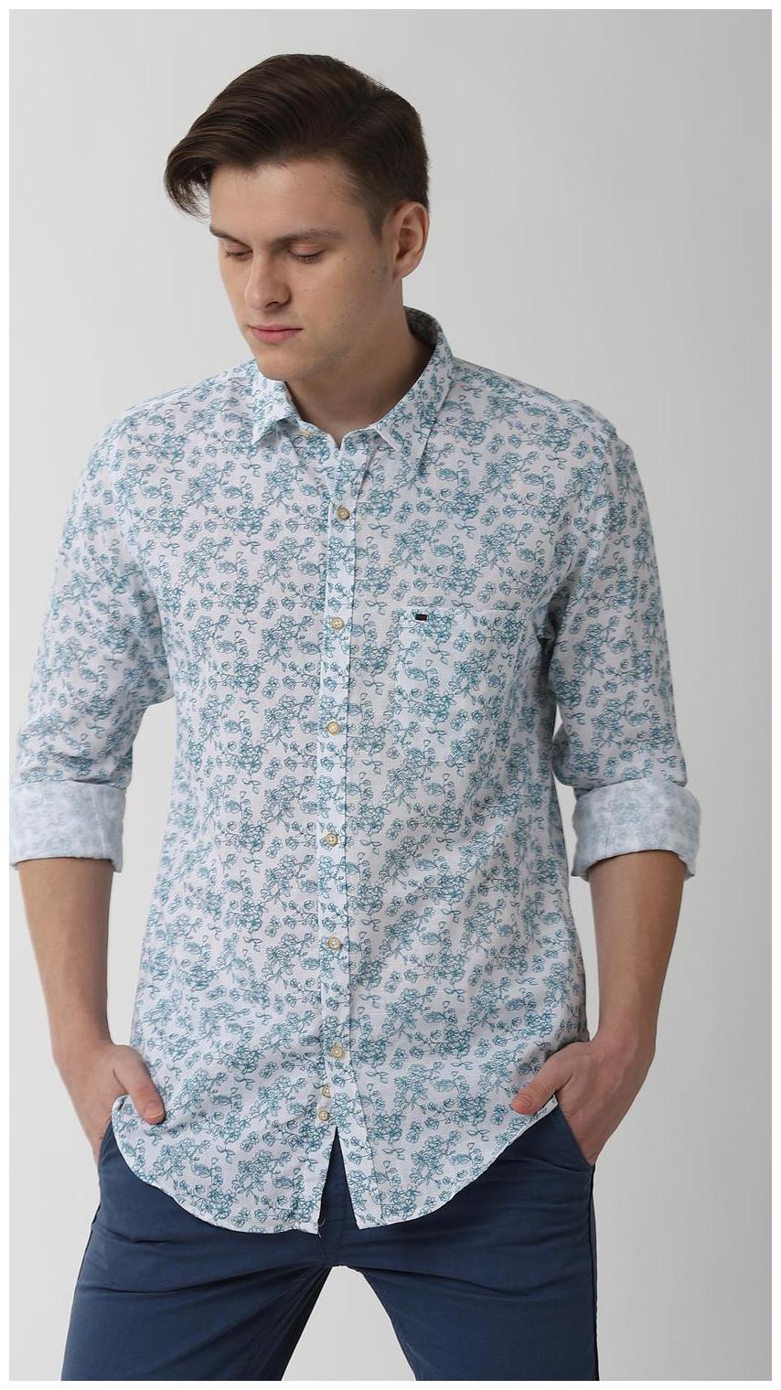 

Peter England Men White Printed Slim Fit Casual Shirt