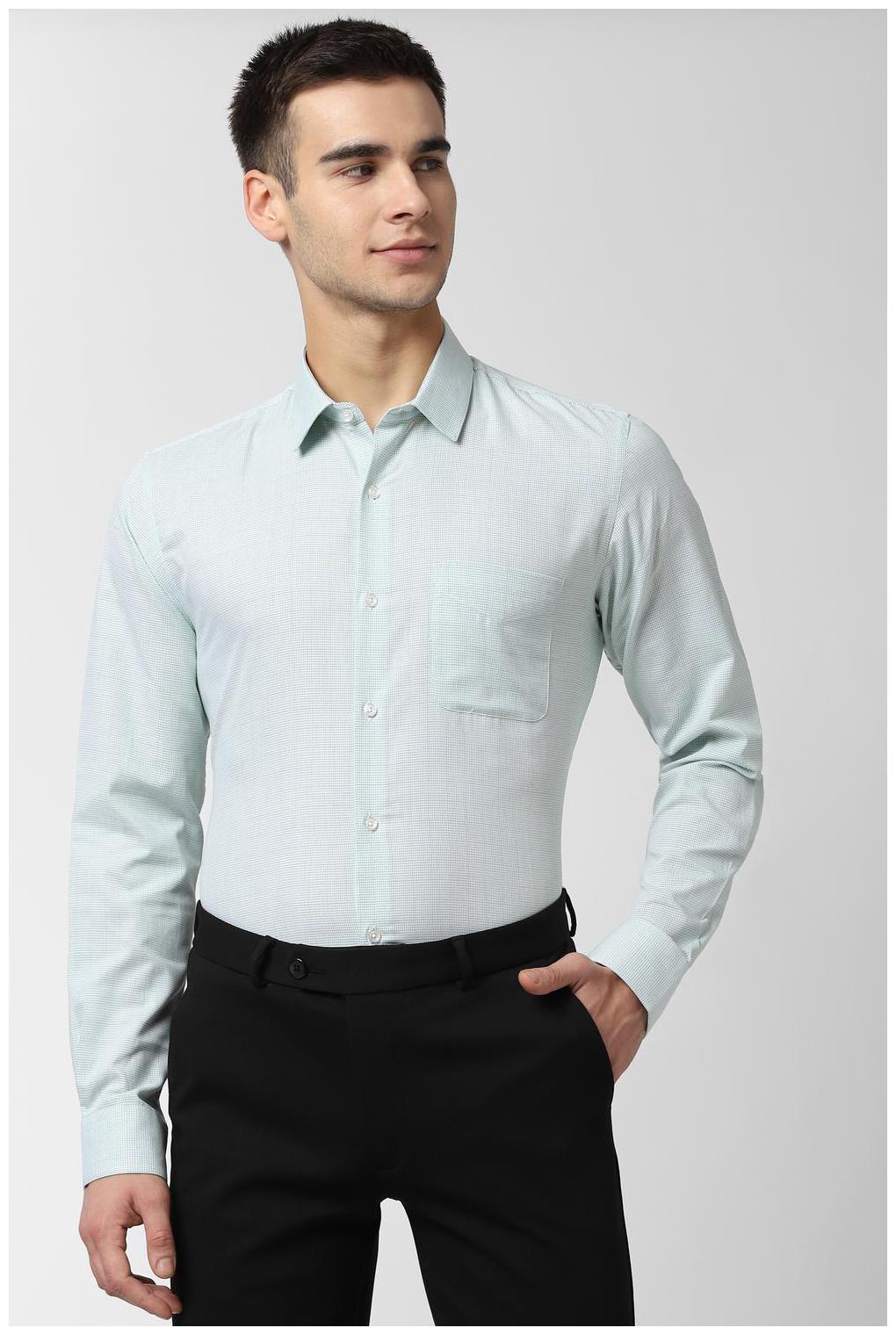 

Peter England Men Slim fit Formal Shirt - Green