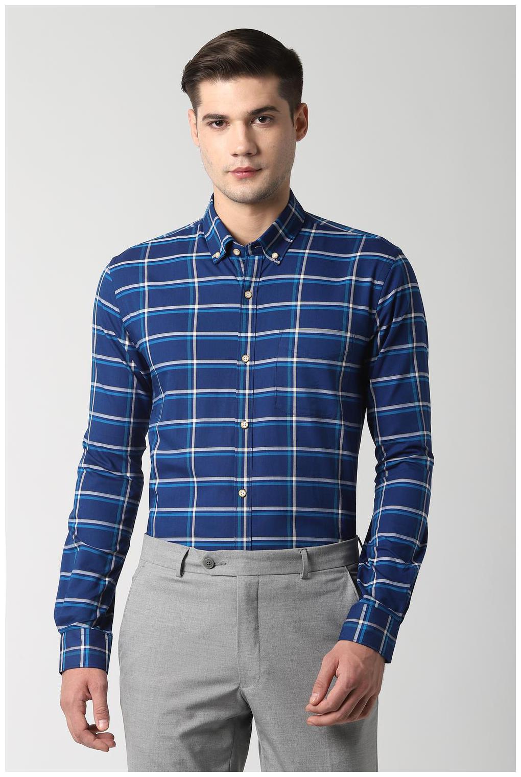 

Peter England Men Slim fit Formal Shirt - Blue