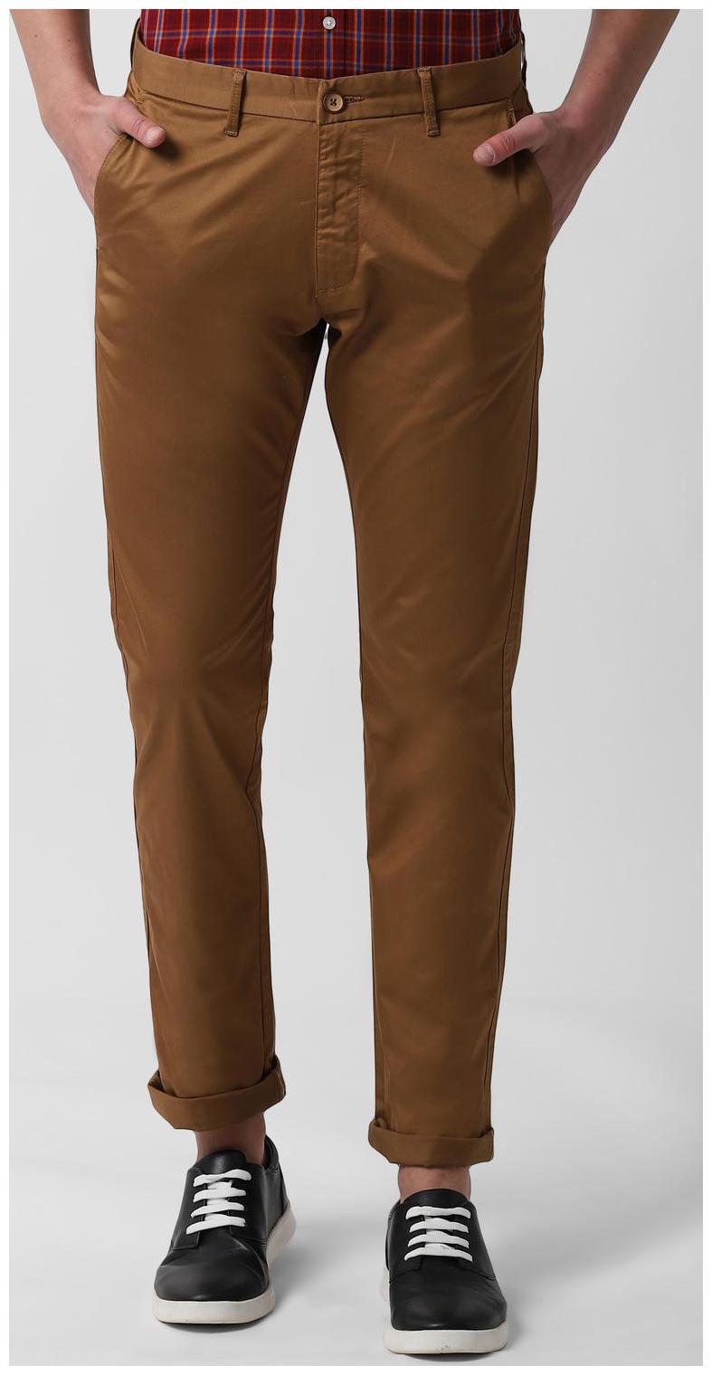 

Peter England Men Brown Solid Slim fit Regular trousers