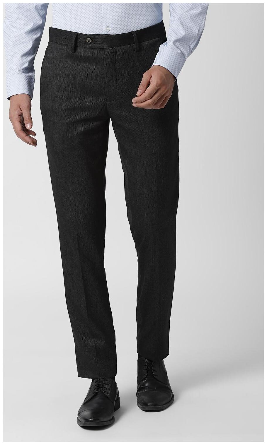 

Peter England Men Textured Slim Fit Formal Trouser - Black