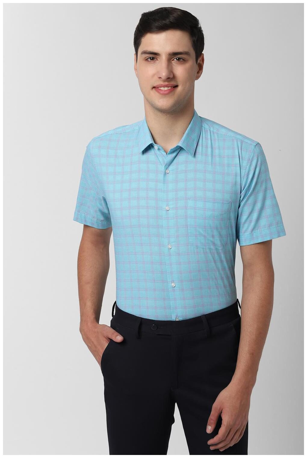 

Peter England Men Regular fit Formal Shirt - Blue