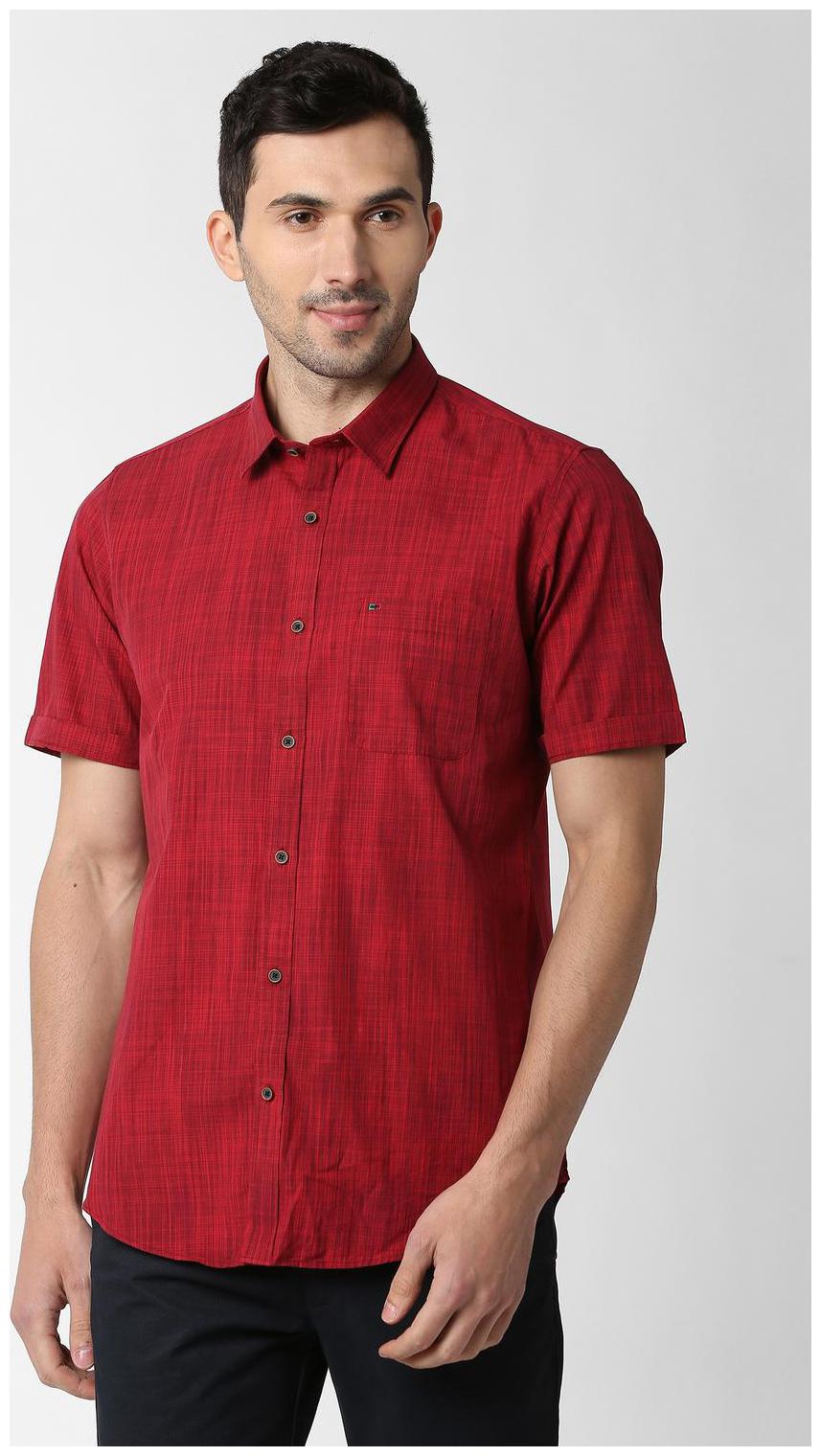 

Peter England Men Red Pinstrips Slim Fit Casual Shirt