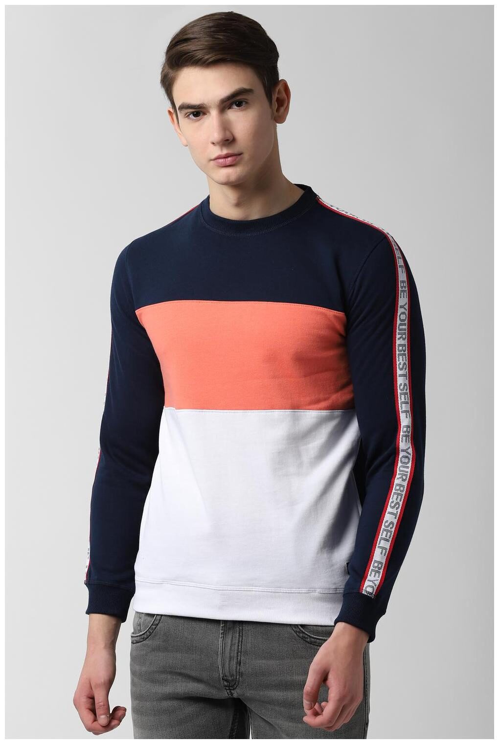 

Peter England Men Blue Round neck Sweatshirt