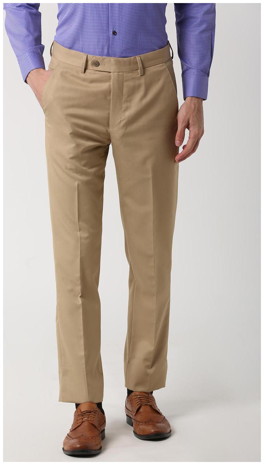 

Peter England Men Textured Slim Fit Formal Trouser - Beige