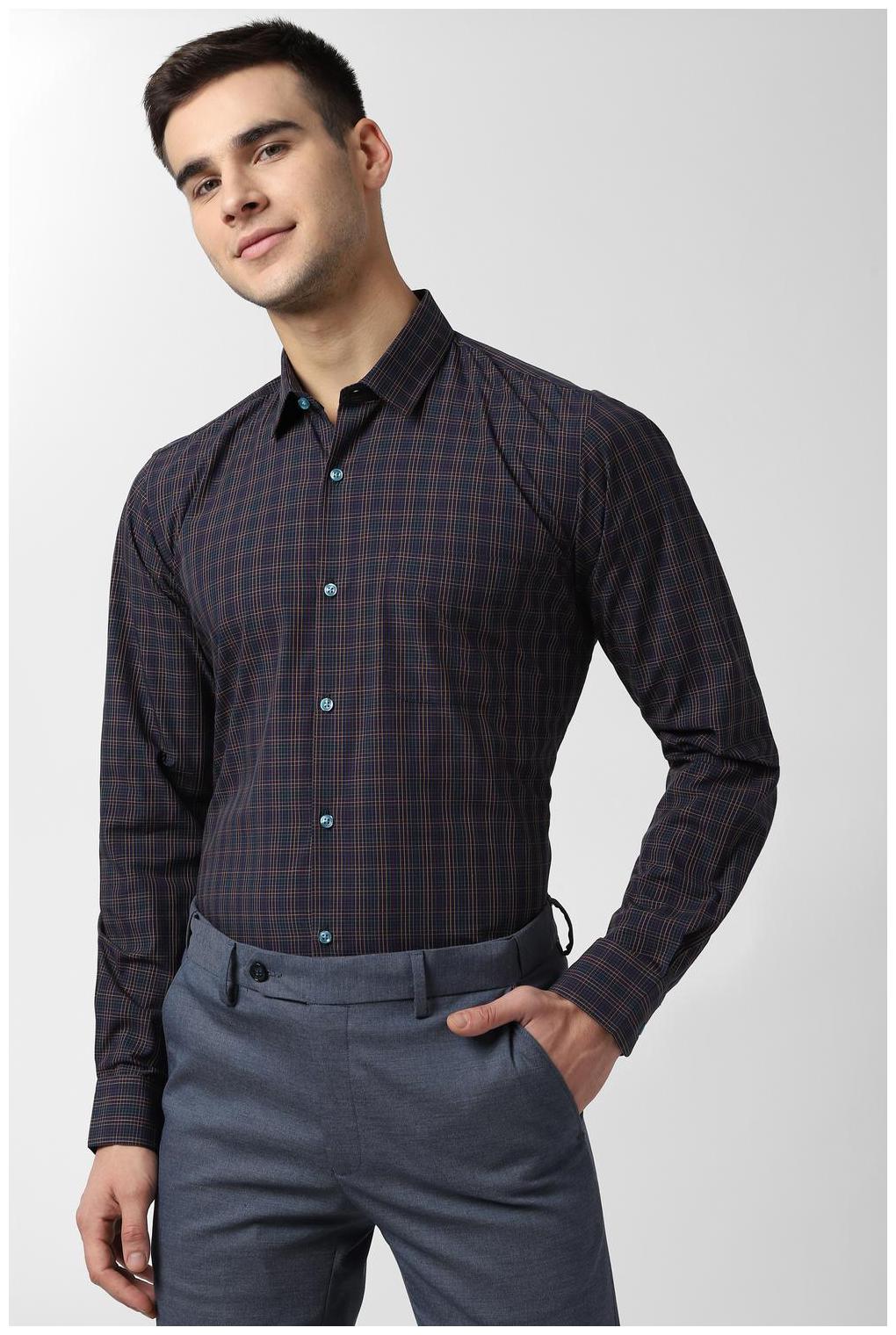 

Peter England Men Regular fit Formal Shirt - Navy blue