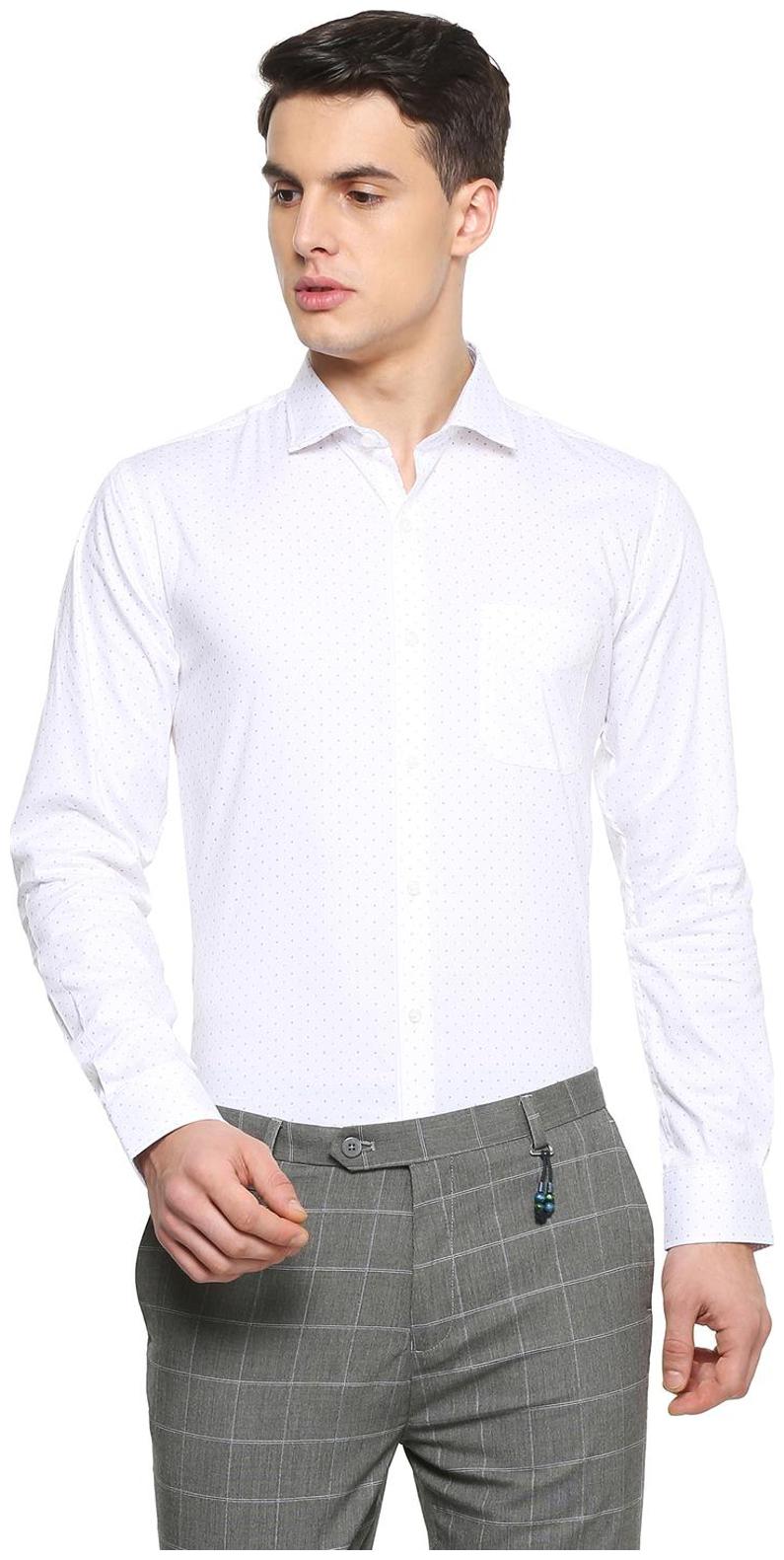

Peter England Men White Solid Slim Fit Casual Shirt