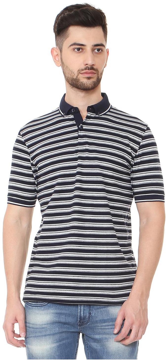 

Peter England Men Blue Regular fit Cotton Blend Polo collar T-Shirt - Pack Of 1