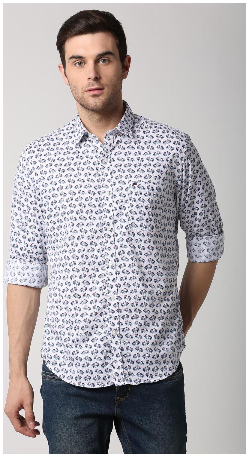

Peter England Men Blue Printed Slim Fit Casual Shirt